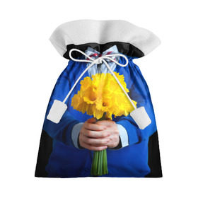 Подарочный 3D мешок с принтом Цветы в руках в Тюмени, 100% полиэстер | Размер: 29*39 см | бабочка