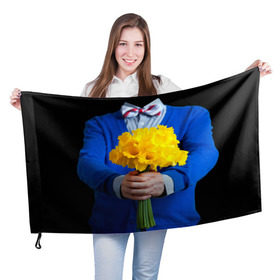 Флаг 3D с принтом Цветы в руках в Тюмени, 100% полиэстер | плотность ткани — 95 г/м2, размер — 67 х 109 см. Принт наносится с одной стороны | бабочка