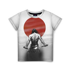 Детская футболка 3D с принтом Самурай 1 в Тюмени, 100% гипоаллергенный полиэфир | прямой крой, круглый вырез горловины, длина до линии бедер, чуть спущенное плечо, ткань немного тянется | Тематика изображения на принте: борьба | воин | единоборства | путь воина | самураи | самурай