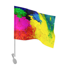 Флаг для автомобиля с принтом Индуистский фестиваль красок в Тюмени, 100% полиэстер | Размер: 30*21 см | festival | festival of colors | holi | весны | индия | индуистский фестиваль | краски | красок | холи