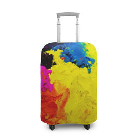 Чехол для чемодана 3D с принтом Индуистский фестиваль красок в Тюмени, 86% полиэфир, 14% спандекс | двустороннее нанесение принта, прорези для ручек и колес | festival | festival of colors | holi | весны | индия | индуистский фестиваль | краски | красок | холи