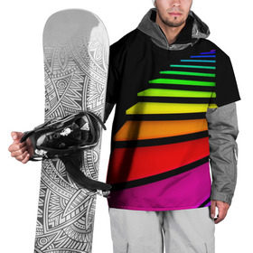 Накидка на куртку 3D с принтом Лестница в Тюмени, 100% полиэстер |  | лестница | радуга | спектр | цвет | цвета | яркие