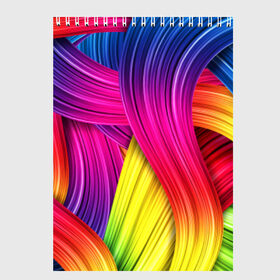 Скетчбук с принтом Абстракция в Тюмени, 100% бумага
 | 48 листов, плотность листов — 100 г/м2, плотность картонной обложки — 250 г/м2. Листы скреплены сверху удобной пружинной спиралью | кислотный | обстракция | радуга | свет | спектр | цвет | цвета | яркие