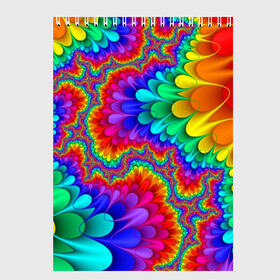 Скетчбук с принтом Узор в Тюмени, 100% бумага
 | 48 листов, плотность листов — 100 г/м2, плотность картонной обложки — 250 г/м2. Листы скреплены сверху удобной пружинной спиралью | кислотный | обстракция | радуга | свет | спектр | узор | цвет | цвета | яркие