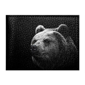 Обложка для студенческого билета с принтом Медведь в Тюмени, натуральная кожа | Размер: 11*8 см; Печать на всей внешней стороне | Тематика изображения на принте: бурый | дикий | животное | медведь | россия | символ | тайги | фото | хищник | хозяин | черно белое