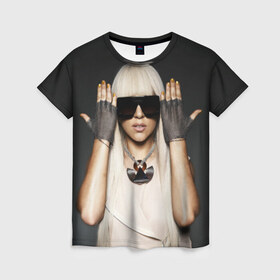 Женская футболка 3D с принтом Lady Gaga в Тюмени, 100% полиэфир ( синтетическое хлопкоподобное полотно) | прямой крой, круглый вырез горловины, длина до линии бедер | lady gaga | блондинка | звезда | знаменитость | леди гаага | очки | певица | поп | эпатаж | эпатажная