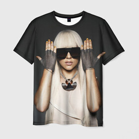Мужская футболка 3D с принтом Lady Gaga в Тюмени, 100% полиэфир | прямой крой, круглый вырез горловины, длина до линии бедер | Тематика изображения на принте: lady gaga | блондинка | звезда | знаменитость | леди гаага | очки | певица | поп | эпатаж | эпатажная