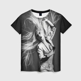 Женская футболка 3D с принтом Lady Gaga в Тюмени, 100% полиэфир ( синтетическое хлопкоподобное полотно) | прямой крой, круглый вырез горловины, длина до линии бедер | lady gaga | блондинка | звезда | знаменитость | леди гаага | певица | поп | эпатаж | эпатажная