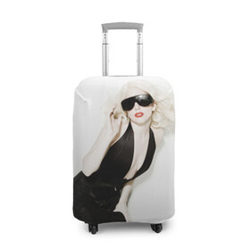 Чехол для чемодана 3D с принтом Lady Gaga в Тюмени, 86% полиэфир, 14% спандекс | двустороннее нанесение принта, прорези для ручек и колес | lady gaga | блондинка | звезда | знаменитость | леди гаага | певица | поп | эпатаж | эпатажная