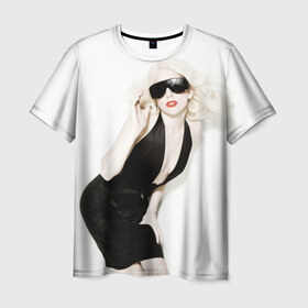 Мужская футболка 3D с принтом Lady Gaga в Тюмени, 100% полиэфир | прямой крой, круглый вырез горловины, длина до линии бедер | lady gaga | блондинка | звезда | знаменитость | леди гаага | певица | поп | эпатаж | эпатажная
