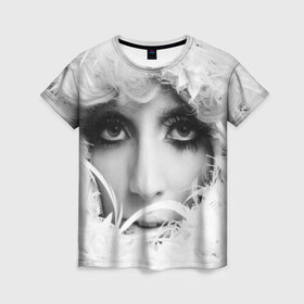 Женская футболка 3D с принтом Lady Gaga в Тюмени, 100% полиэфир ( синтетическое хлопкоподобное полотно) | прямой крой, круглый вырез горловины, длина до линии бедер | lady gaga | белые | блондинка | звезда | знаменитость | леди гаага | певица | перья | поп | эпатаж | эпатажная