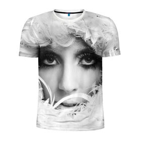 Мужская футболка 3D спортивная с принтом Lady Gaga в Тюмени, 100% полиэстер с улучшенными характеристиками | приталенный силуэт, круглая горловина, широкие плечи, сужается к линии бедра | lady gaga | белые | блондинка | звезда | знаменитость | леди гаага | певица | перья | поп | эпатаж | эпатажная