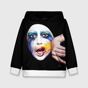Детская толстовка 3D с принтом Lady Gaga в Тюмени, 100% полиэстер | двухслойный капюшон со шнурком для регулировки, мягкие манжеты на рукавах и по низу толстовки, спереди карман-кенгуру с мягким внутренним слоем | lady gaga | взгляд | звезда | знаменитость | леди гаага | певица | поп | портрет | эпатаж | эпатажная