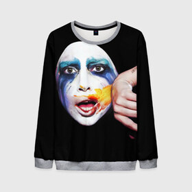 Мужской свитшот 3D с принтом Lady Gaga в Тюмени, 100% полиэстер с мягким внутренним слоем | круглый вырез горловины, мягкая резинка на манжетах и поясе, свободная посадка по фигуре | lady gaga | взгляд | звезда | знаменитость | леди гаага | певица | поп | портрет | эпатаж | эпатажная