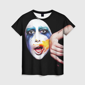 Женская футболка 3D с принтом Lady Gaga в Тюмени, 100% полиэфир ( синтетическое хлопкоподобное полотно) | прямой крой, круглый вырез горловины, длина до линии бедер | lady gaga | взгляд | звезда | знаменитость | леди гаага | певица | поп | портрет | эпатаж | эпатажная