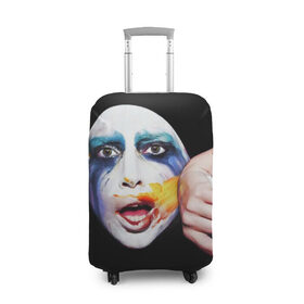 Чехол для чемодана 3D с принтом Lady Gaga в Тюмени, 86% полиэфир, 14% спандекс | двустороннее нанесение принта, прорези для ручек и колес | lady gaga | взгляд | звезда | знаменитость | леди гаага | певица | поп | портрет | эпатаж | эпатажная