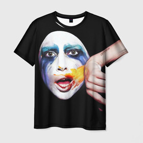 Мужская футболка 3D с принтом Lady Gaga в Тюмени, 100% полиэфир | прямой крой, круглый вырез горловины, длина до линии бедер | lady gaga | взгляд | звезда | знаменитость | леди гаага | певица | поп | портрет | эпатаж | эпатажная