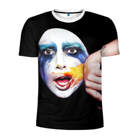 Мужская футболка 3D спортивная с принтом Lady Gaga в Тюмени, 100% полиэстер с улучшенными характеристиками | приталенный силуэт, круглая горловина, широкие плечи, сужается к линии бедра | lady gaga | взгляд | звезда | знаменитость | леди гаага | певица | поп | портрет | эпатаж | эпатажная