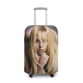 Чехол для чемодана 3D с принтом Lady Gaga в Тюмени, 86% полиэфир, 14% спандекс | двустороннее нанесение принта, прорези для ручек и колес | 