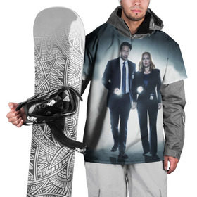 Накидка на куртку 3D с принтом Малдер и Скалли в Тюмени, 100% полиэстер |  | alf | aliens | mulder | scully | x files | инопланетяне | малдер | материалы | нло | пришельцы | секретные | скалли