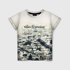 Детская футболка 3D с принтом San Francisco в Тюмени, 100% гипоаллергенный полиэфир | прямой крой, круглый вырез горловины, длина до линии бедер, чуть спущенное плечо, ткань немного тянется | Тематика изображения на принте: америка | город | сан франциско