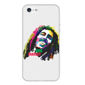 Чехол силиконовый для Телефон Apple iPhone 5/5S с принтом Bob Marley в Тюмени, Силикон | Область печати: задняя сторона чехла, без боковых панелей | 2016 | арт | дизайн | зд | объем | поп | портреты