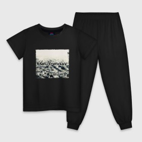 Детская пижама хлопок с принтом San Francisco в Тюмени, 100% хлопок |  брюки и футболка прямого кроя, без карманов, на брюках мягкая резинка на поясе и по низу штанин
 | Тематика изображения на принте: америка | город | сан франциско