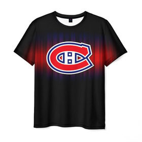 Мужская футболка 3D с принтом Монреаль Канадиенс в Тюмени, 100% полиэфир | прямой крой, круглый вырез горловины, длина до линии бедер | Тематика изображения на принте: nhl | монреаль канадиенс | нхл | хоккеист | хоккей