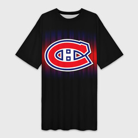 Платье-футболка 3D с принтом Монреаль Канадиенс в Тюмени,  |  | nhl | монреаль канадиенс | нхл | хоккеист | хоккей