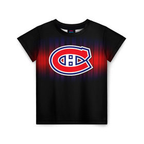 Детская футболка 3D с принтом Монреаль Канадиенс в Тюмени, 100% гипоаллергенный полиэфир | прямой крой, круглый вырез горловины, длина до линии бедер, чуть спущенное плечо, ткань немного тянется | nhl | монреаль канадиенс | нхл | хоккеист | хоккей