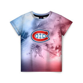 Детская футболка 3D с принтом Монреаль Канадиенс 1 в Тюмени, 100% гипоаллергенный полиэфир | прямой крой, круглый вырез горловины, длина до линии бедер, чуть спущенное плечо, ткань немного тянется | Тематика изображения на принте: nhl | монреаль канадиенс | нхл | хоккеист | хоккей