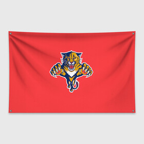 Флаг-баннер с принтом Флорида Пантерз в Тюмени, 100% полиэстер | размер 67 х 109 см, плотность ткани — 95 г/м2; по краям флага есть четыре люверса для крепления | nhl | нхл | флорида пантерз | хоккеист | хоккей