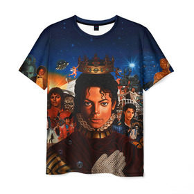 Мужская футболка 3D с принтом Michael Jackson в Тюмени, 100% полиэфир | прямой крой, круглый вырез горловины, длина до линии бедер | Тематика изображения на принте: майкл джексон