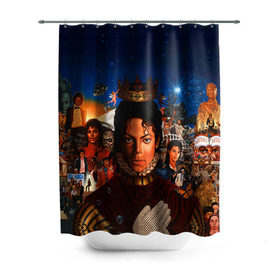 Штора 3D для ванной с принтом Michael Jackson в Тюмени, 100% полиэстер | плотность материала — 100 г/м2. Стандартный размер — 146 см х 180 см. По верхнему краю — пластиковые люверсы для креплений. В комплекте 10 пластиковых колец | майкл джексон