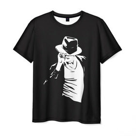 Мужская футболка 3D с принтом Michael Jackson в Тюмени, 100% полиэфир | прямой крой, круглый вырез горловины, длина до линии бедер | майкл джексон