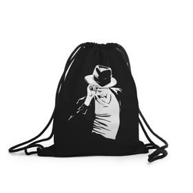 Рюкзак-мешок 3D с принтом Michael Jackson в Тюмени, 100% полиэстер | плотность ткани — 200 г/м2, размер — 35 х 45 см; лямки — толстые шнурки, застежка на шнуровке, без карманов и подкладки | Тематика изображения на принте: майкл джексон