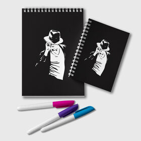 Блокнот с принтом Michael Jackson в Тюмени, 100% бумага | 48 листов, плотность листов — 60 г/м2, плотность картонной обложки — 250 г/м2. Листы скреплены удобной пружинной спиралью. Цвет линий — светло-серый
 | Тематика изображения на принте: майкл джексон
