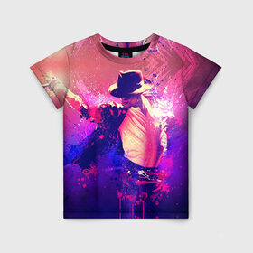 Детская футболка 3D с принтом Michael Jackson в Тюмени, 100% гипоаллергенный полиэфир | прямой крой, круглый вырез горловины, длина до линии бедер, чуть спущенное плечо, ткань немного тянется | джексон | майкл