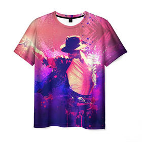 Мужская футболка 3D с принтом Michael Jackson в Тюмени, 100% полиэфир | прямой крой, круглый вырез горловины, длина до линии бедер | джексон | майкл