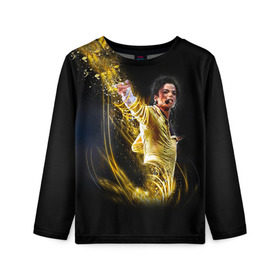 Детский лонгслив 3D с принтом Michael Jackson в Тюмени, 100% полиэстер | длинные рукава, круглый вырез горловины, полуприлегающий силуэт
 | майкл джексон