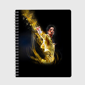 Тетрадь с принтом Michael Jackson в Тюмени, 100% бумага | 48 листов, плотность листов — 60 г/м2, плотность картонной обложки — 250 г/м2. Листы скреплены сбоку удобной пружинной спиралью. Уголки страниц и обложки скругленные. Цвет линий — светло-серый
 | майкл джексон