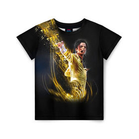 Детская футболка 3D с принтом Michael Jackson в Тюмени, 100% гипоаллергенный полиэфир | прямой крой, круглый вырез горловины, длина до линии бедер, чуть спущенное плечо, ткань немного тянется | майкл джексон