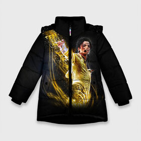Зимняя куртка для девочек 3D с принтом Michael Jackson в Тюмени, ткань верха — 100% полиэстер; подклад — 100% полиэстер, утеплитель — 100% полиэстер. | длина ниже бедра, удлиненная спинка, воротник стойка и отстегивающийся капюшон. Есть боковые карманы с листочкой на кнопках, утяжки по низу изделия и внутренний карман на молнии. 

Предусмотрены светоотражающий принт на спинке, радужный светоотражающий элемент на пуллере молнии и на резинке для утяжки. | майкл джексон