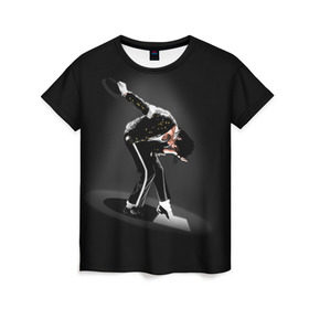 Женская футболка 3D с принтом Michael Jackson в Тюмени, 100% полиэфир ( синтетическое хлопкоподобное полотно) | прямой крой, круглый вырез горловины, длина до линии бедер | майкл джексон