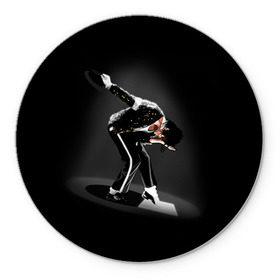 Коврик круглый с принтом Michael Jackson в Тюмени, резина и полиэстер | круглая форма, изображение наносится на всю лицевую часть | Тематика изображения на принте: майкл джексон