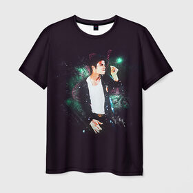 Мужская футболка 3D с принтом Michael Jackson в Тюмени, 100% полиэфир | прямой крой, круглый вырез горловины, длина до линии бедер | Тематика изображения на принте: майкл джексон