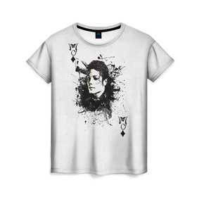 Женская футболка 3D с принтом Michael Jackson в Тюмени, 100% полиэфир ( синтетическое хлопкоподобное полотно) | прямой крой, круглый вырез горловины, длина до линии бедер | майкл джексон