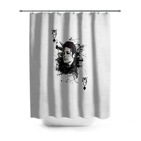Штора 3D для ванной с принтом Michael Jackson в Тюмени, 100% полиэстер | плотность материала — 100 г/м2. Стандартный размер — 146 см х 180 см. По верхнему краю — пластиковые люверсы для креплений. В комплекте 10 пластиковых колец | майкл джексон