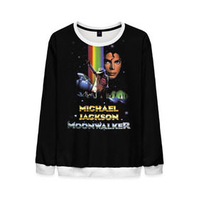 Мужской свитшот 3D с принтом Michael Jackson в Тюмени, 100% полиэстер с мягким внутренним слоем | круглый вырез горловины, мягкая резинка на манжетах и поясе, свободная посадка по фигуре | майкл джексон