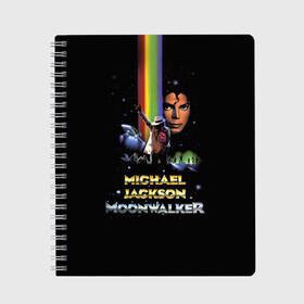 Тетрадь с принтом Michael Jackson в Тюмени, 100% бумага | 48 листов, плотность листов — 60 г/м2, плотность картонной обложки — 250 г/м2. Листы скреплены сбоку удобной пружинной спиралью. Уголки страниц и обложки скругленные. Цвет линий — светло-серый
 | Тематика изображения на принте: майкл джексон